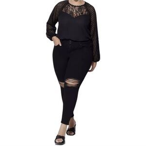 Torrid Women's Black Distressed Super Soft Jegging Size 22 Short NWT